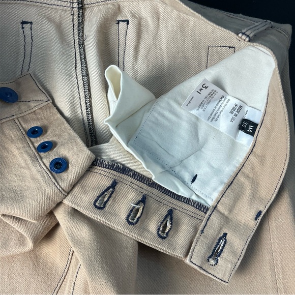 3x1 NYC Mario's Button Fly Selvedge Denim Khaki Tan Jeans Pants Men 30 M4 USA - Picture 5 of 12
